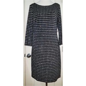 Jessica H Missy Silver Black Sparkle Shine Print Dress Size 12 NEW
